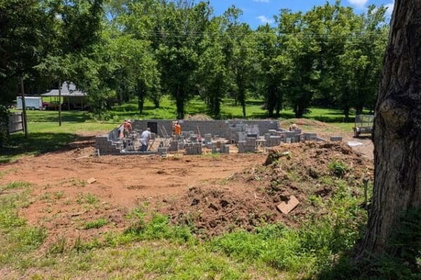New construction foundation work in Middle Tennessee