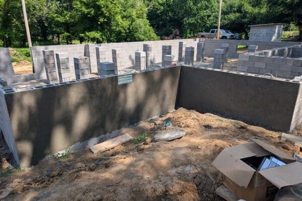 Foundation being laid for a new home in Middle Tennessee